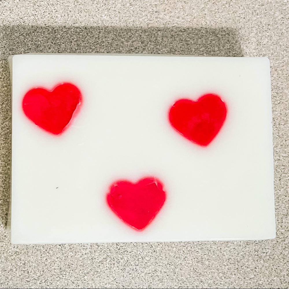 Valentines heart goat milk soap